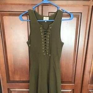 Torn by Ronny Kobo Sexy Robbed Lace Up Dress Sz Small